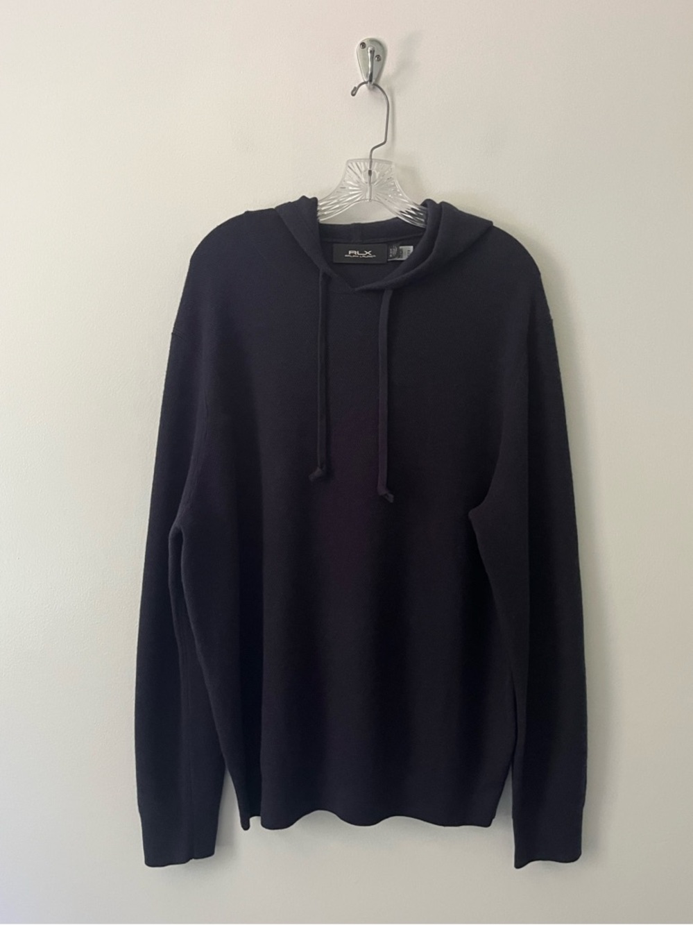 RLX Ralph Lauren 100% Cashmere Pullover Hoodie Navy Blue Men’s XL